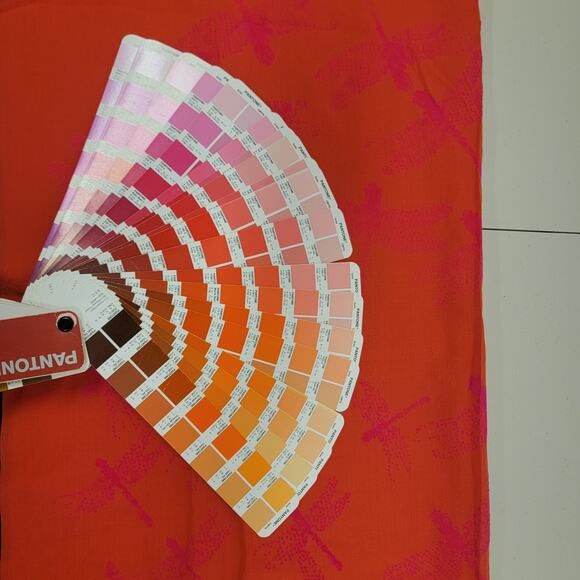 Leigh & Luca Scarf Orange/ Pink Flocked Scarf - Picture 13 of 14